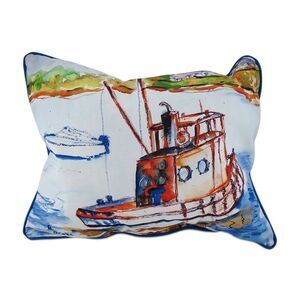 Betsy Drake Rusty Boat Fishing Vessel Decorative Throw Pillow 16X20